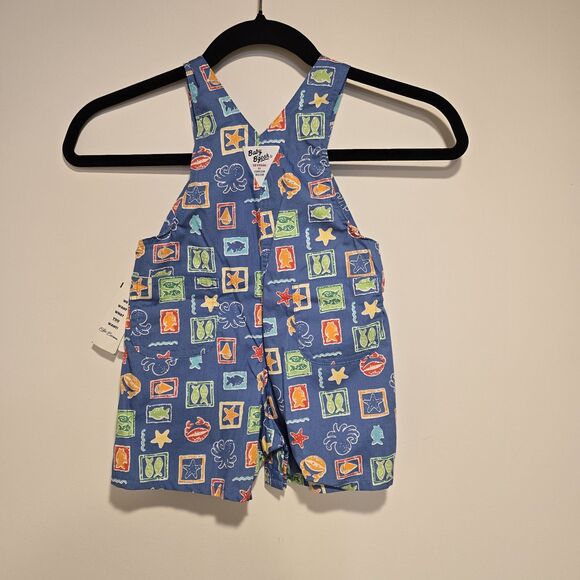 Vintage Baby Oshkosh B'gosh Overalls 12 Month Sea Life Ocean Fish Crab Deadstock - Picture 5 of 10